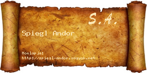 Spiegl Andor névjegykártya